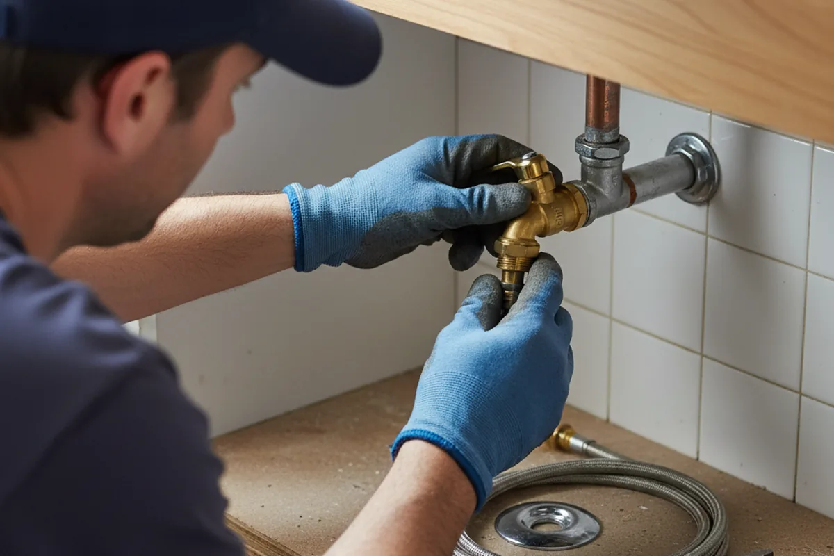 Shutoff valve and fitting work during Faucet and Fixture Repair in Gray